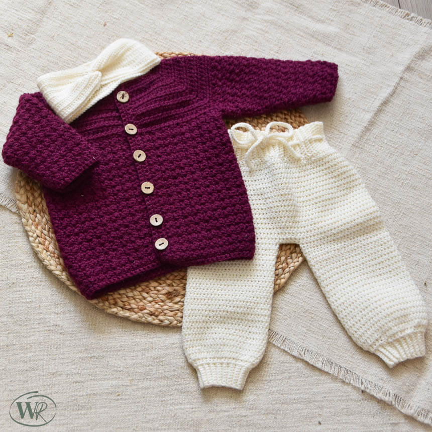 Merino wol babybroekje en alpaca wol babyvestje