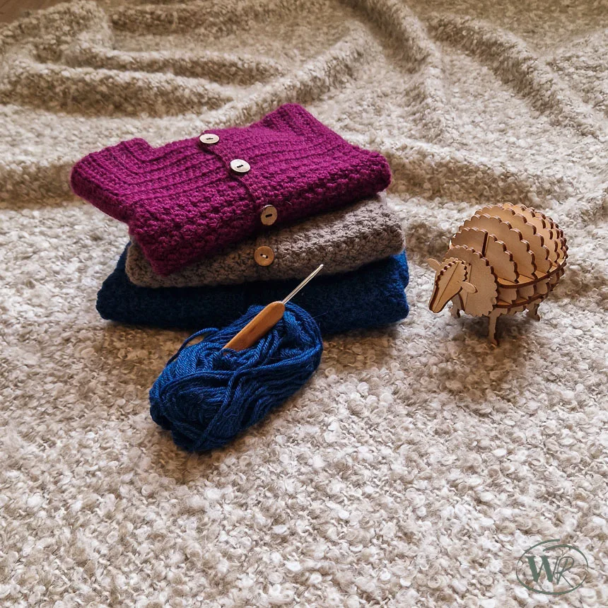 Gehaakte babyvestjes van alpacawol